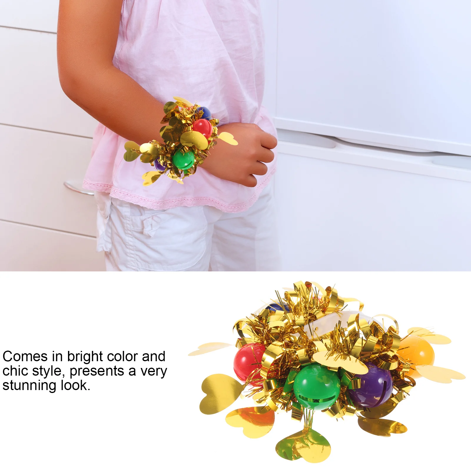 4 قطع مشرق الترتر التشجيع الأساور أداء المعصم زهرة سوار جرس الرقص مرحلة ديكور أساور المعصم #4