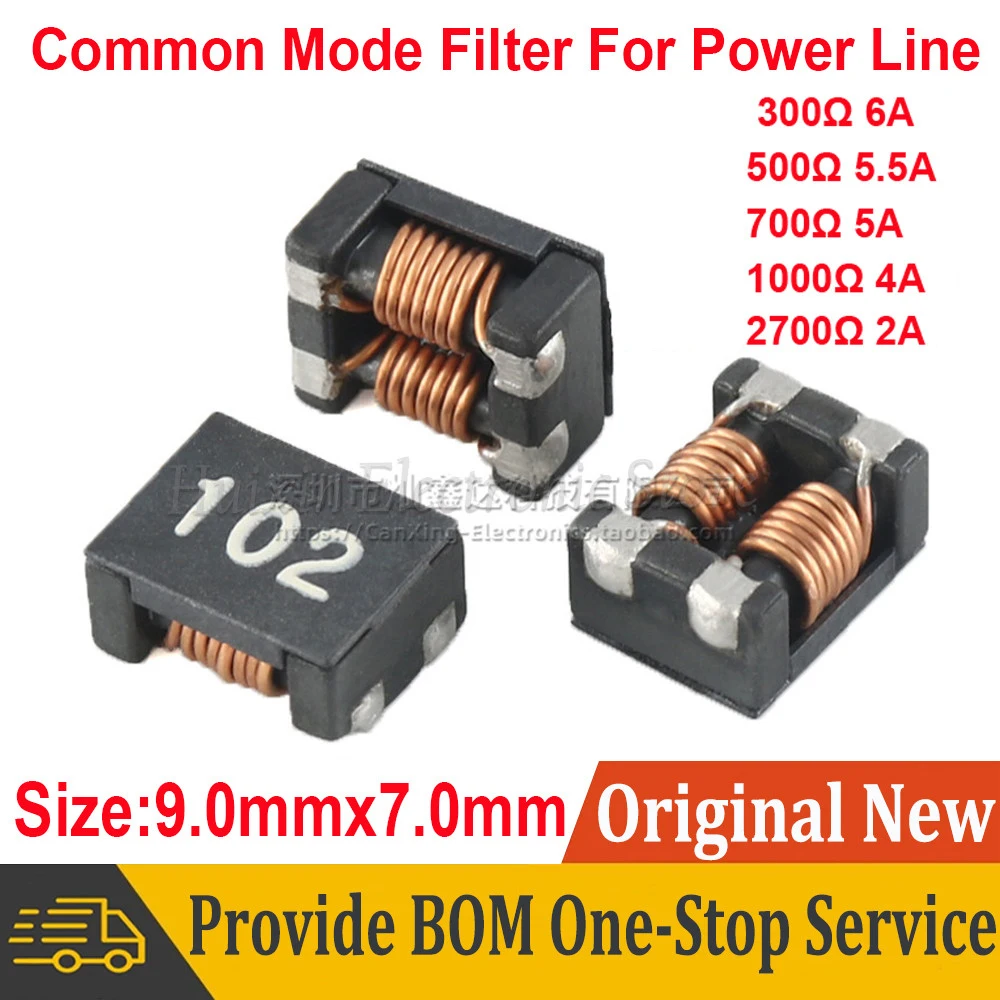 2pcs ACM9070 SMD Common Mode Filter For Power Line 300ohm 500ohm 700ohm 1000ohm 2700ohm 4A 5A 6A Inductor Choke Coil 9mmx7mm