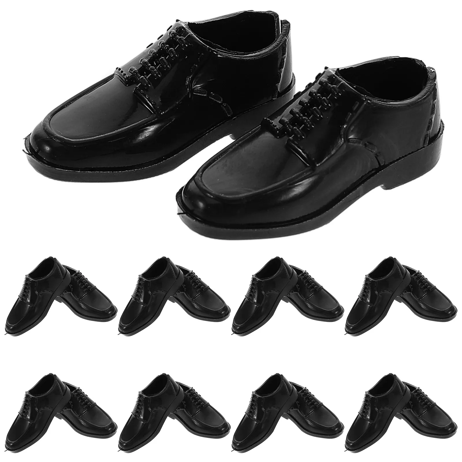 

10Pairs Miniature Men Shoes Inch Scale 1 6 Mens Shoes for Dollhouse and Micro Landscape Decor Dollhouse Games