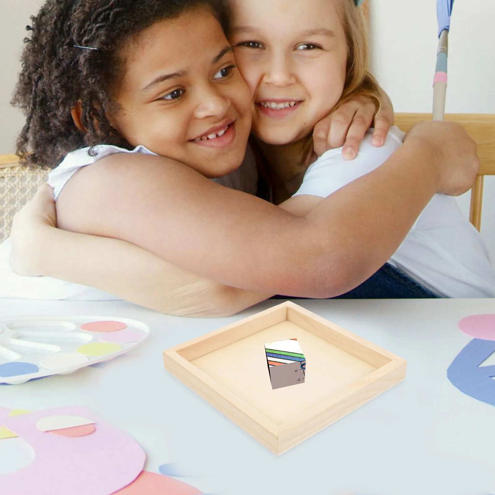 

6PCS Hexahedral Puzzle Dishes For Hexahedral Painting Tray Material Kids Room Tidy Puzzle Dish Storage Solution Wooden