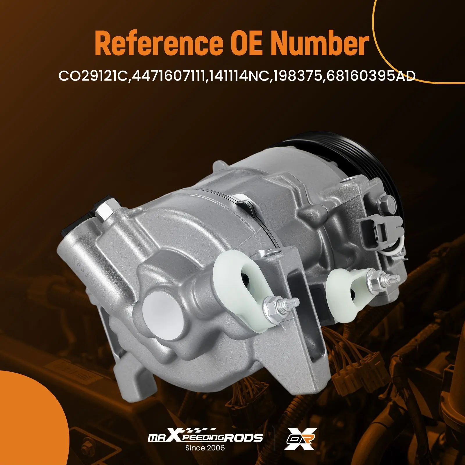 

Компрессор кондиционера для Chrysler 300 3.6L 2014-2023, прямая замена 68160395AE, CO29121C