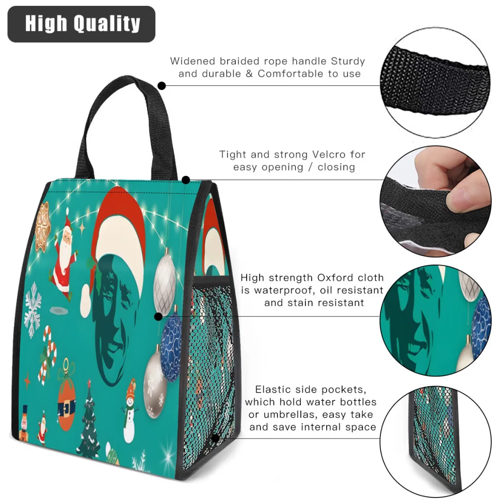 Really Ugly Chritmas Sweater Substitute With Biden Insulated Lunch Bag for Women Resuable Cooler Thermal Food Lunch Box