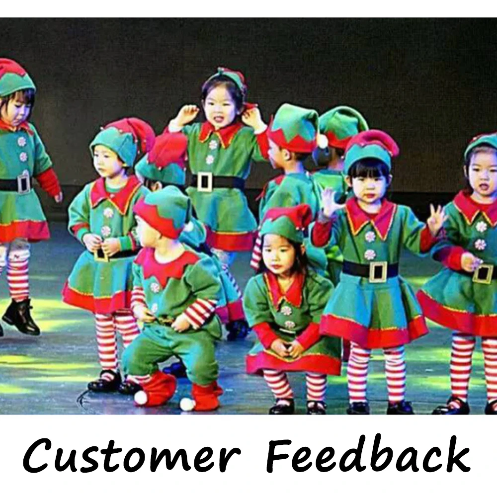 Girl Dress Christmas Elf Costume Santa Claus Helper Sidekick New Year Eve Party Cosplay Clothes Outfits with Hat Belt Stockings