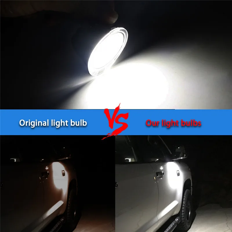 2Pcs/set For Toyota Tundra 2007-2020 Sequoia 2008-2020 CANbus LED Under Side Mirror Puddle Light Car Accessories