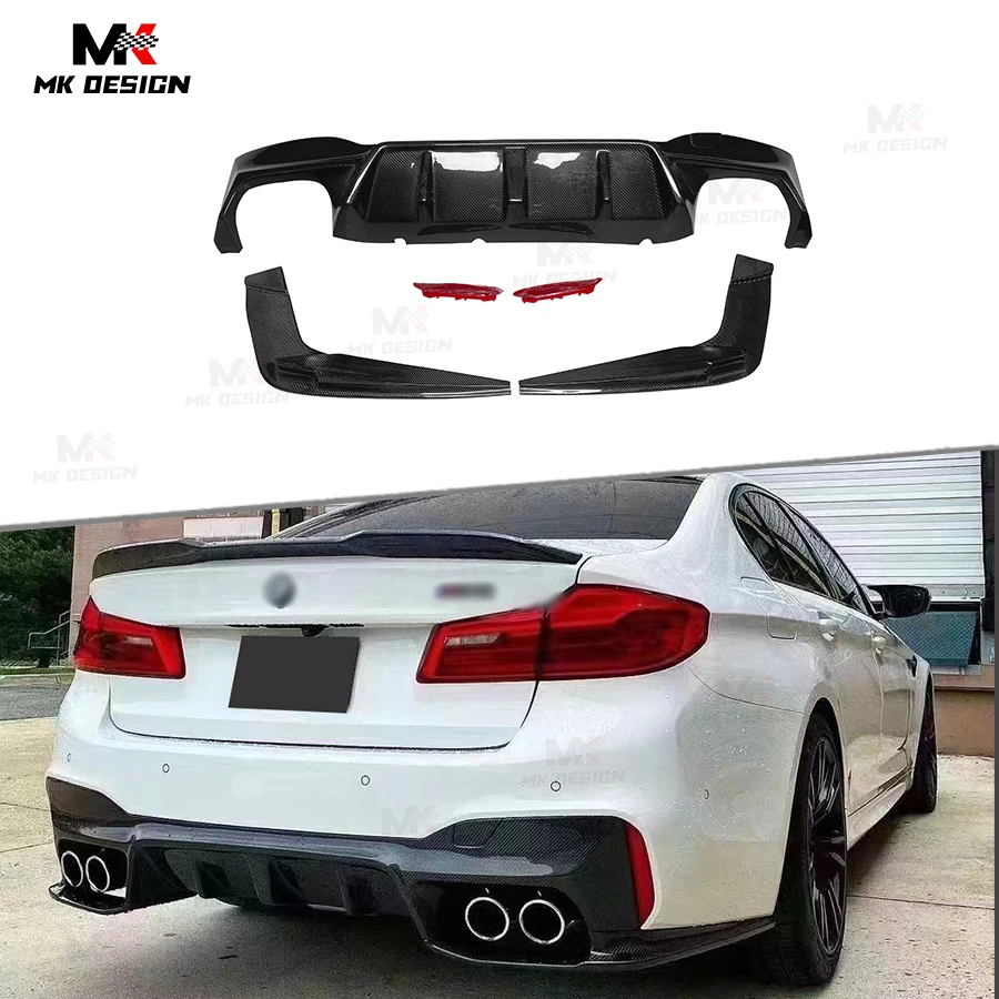 

Carbon Fiber 3D Style Rear Diffuser for BMW 5 Series F90 M5 G30 G38 530i 540i 2018-2023 Rear Bumper Lip Diffuser Splitter
