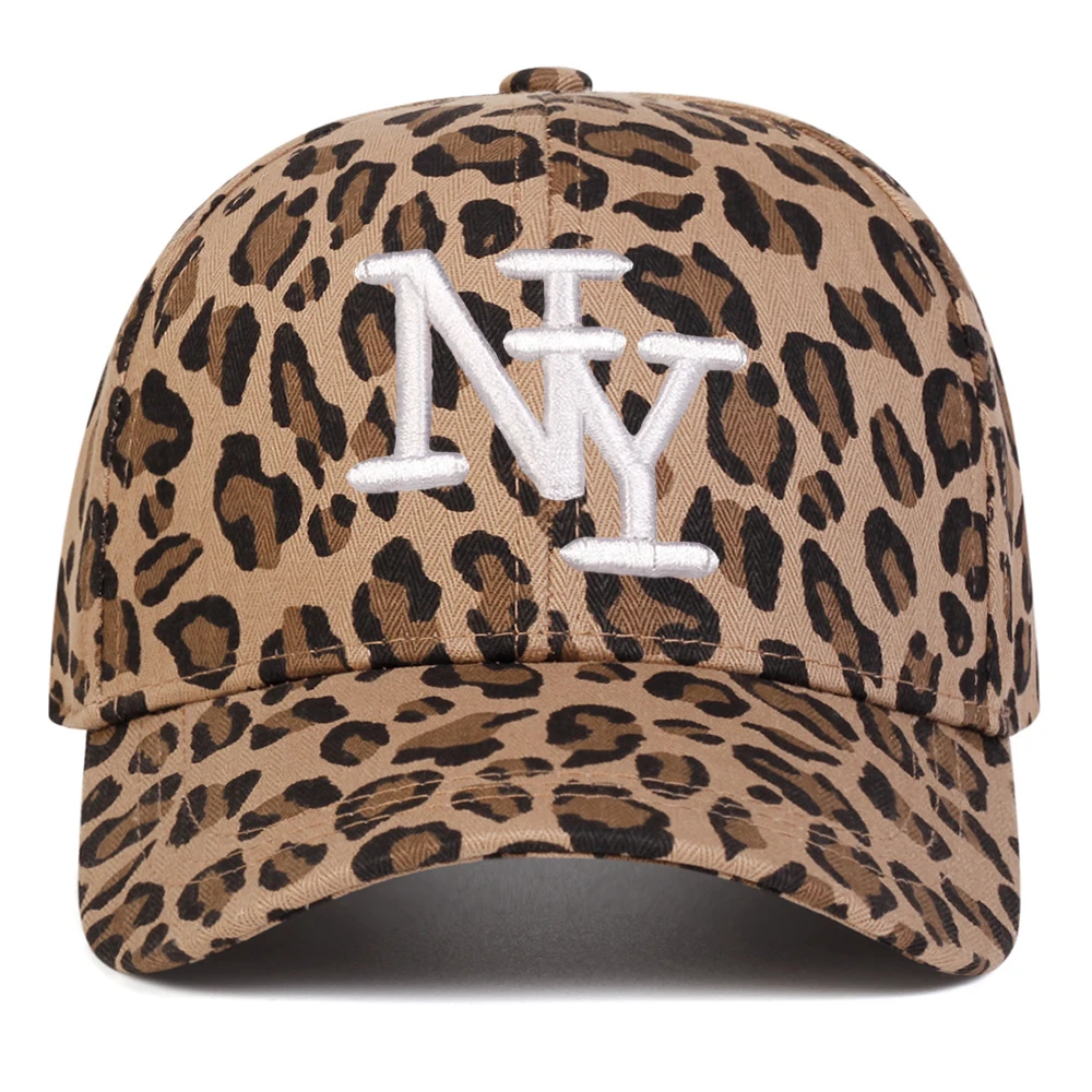 1 قطعة قبعة بيسبول مطرزة بحروف الفهد في نيويورك للنساء ، قبعة عصرية للشارع غير رسمية لفصل الربيع والخريف والسفر والعطلات