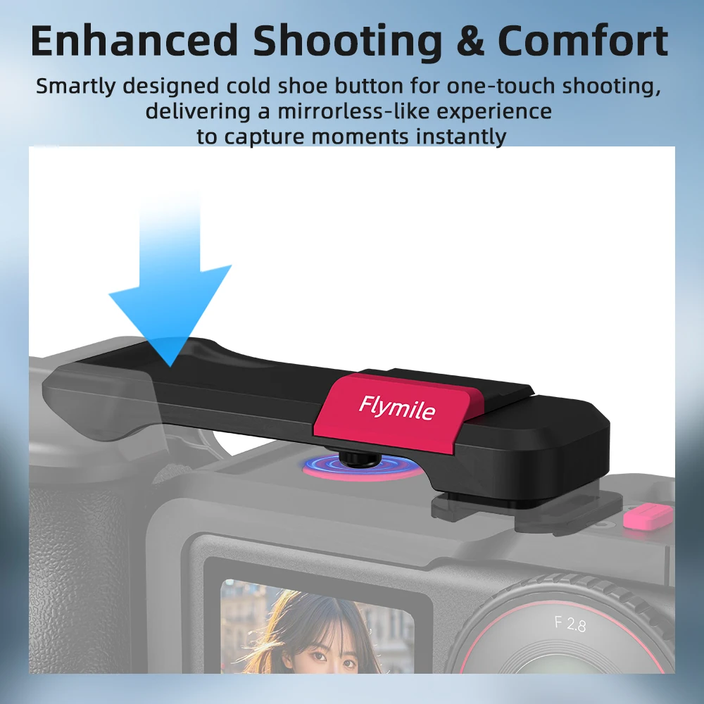 Flymile Camera Grip for DJI Action 5 Pro 4 3,Xplorer Grip,Camera Cage & Grip Combo Mount, Action Camera Photography Accessories