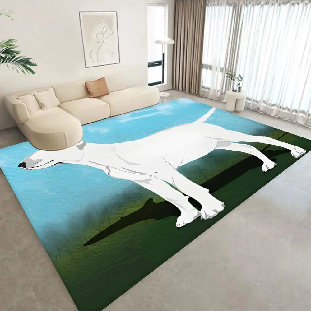 B_Bull T-Terrier Cute Dog  Floor Mat Bathroom Mat Kids Room Bedroom Decoration Balcony Anti-Slip Doormat Living Room Welcome Rug