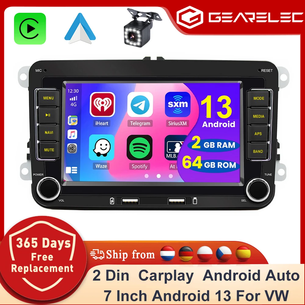 Android 13Car Radio 2 Din Lettore multimediale per auto GPS WiFi Carplay per Volkswagen Skoda Octavia golf 5 6 touran passat polo Jetta