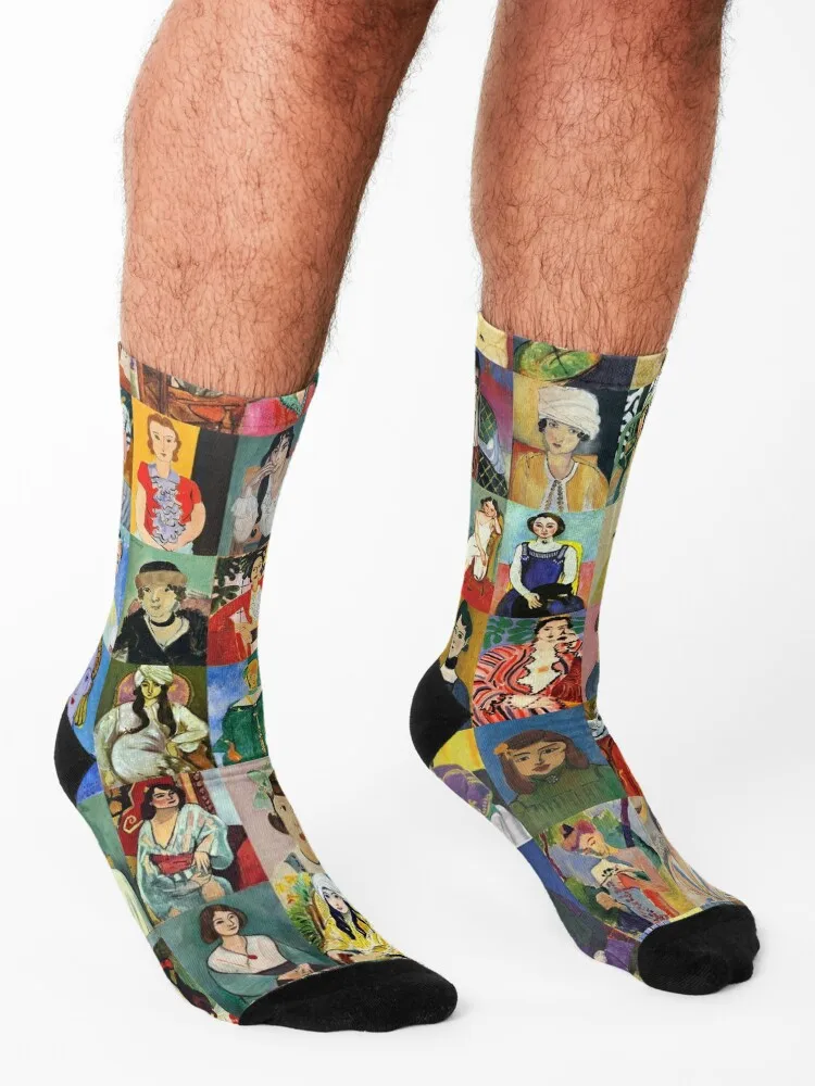 Henri Matisse Faces Socks cute sports and leisure anti slip football hip hop Socks Women Men's