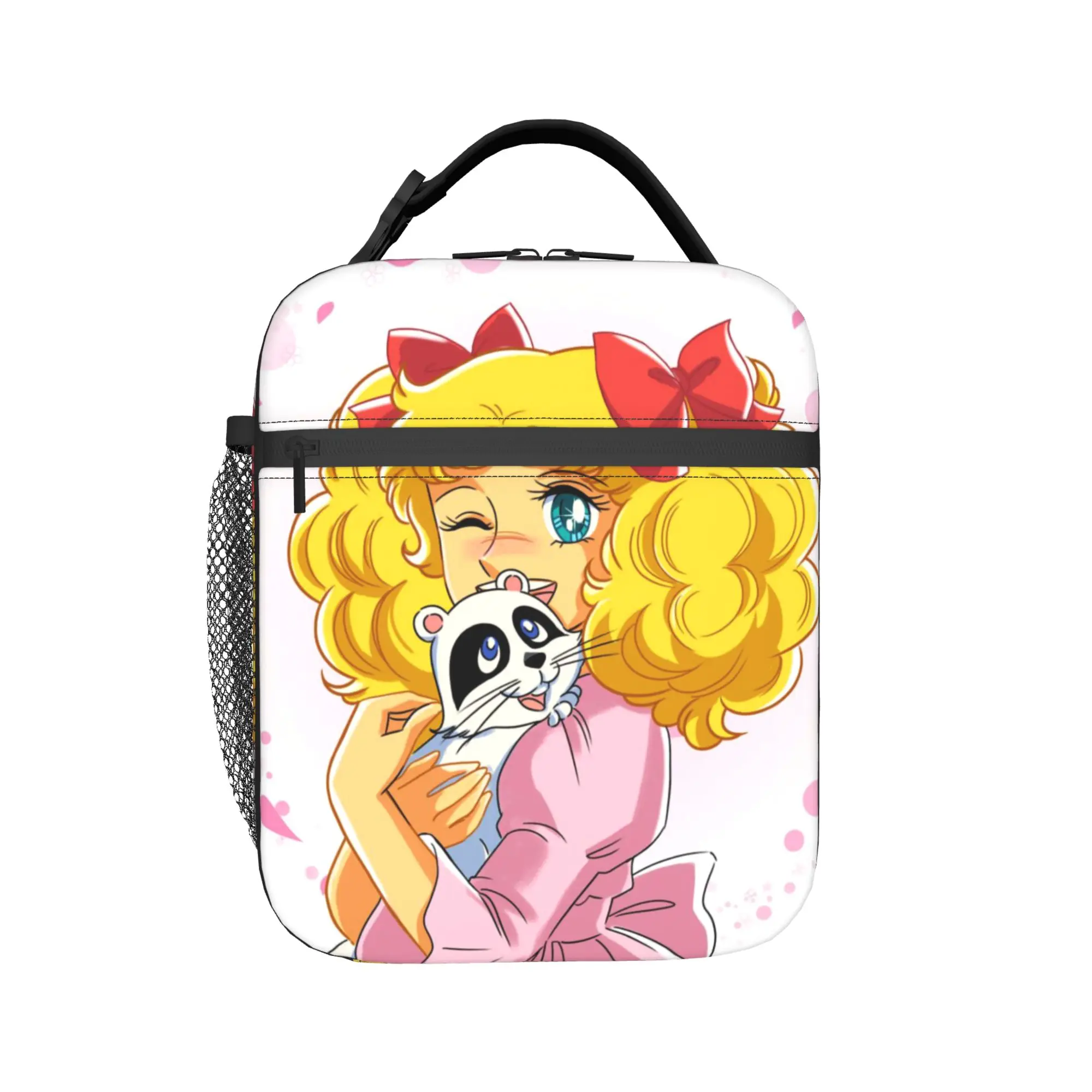 girl and dog Candy Candy Anime Insulated Lunch Bag for Men Women  Food Container Portable Thermal Cooler Lunch Boxes For Work