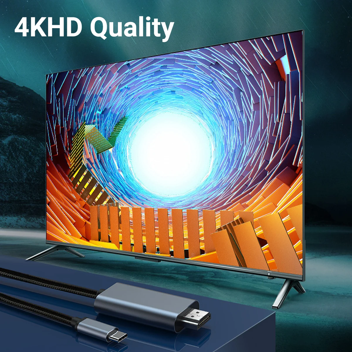 USB C-HDMI 케이블, 가정 사무실용 HDTV 코드, 썬더볼트 3/4, 맥북 프로 에어 아이패드 프로 XPS 17 S24 23/22, 4K @ 30Hz