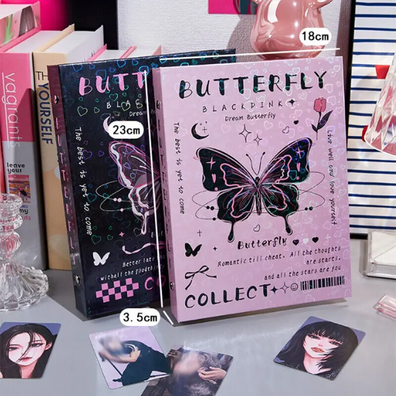 Bonito papelaria capa dura pasta photocard titular álbum de fotos cartão de armazenamento livro álbum de fotos coletar livro para fotografias