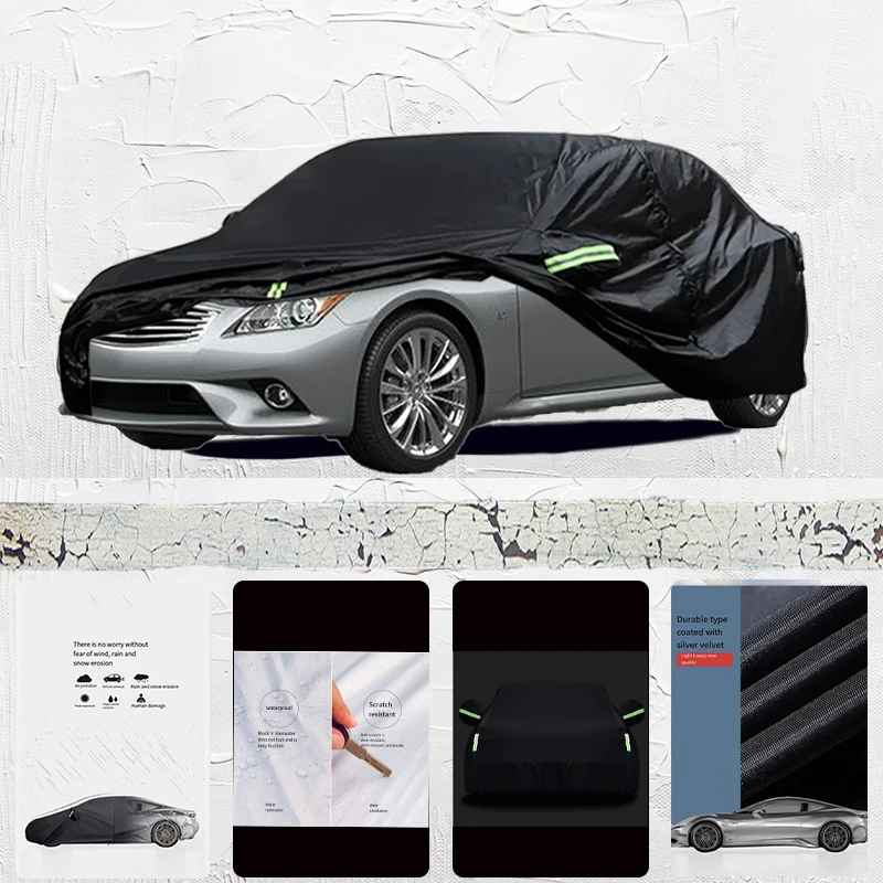 

For infiniti q60s fit Outdoor Protection Full Car Covers Snow Cover Sunshade Waterproof Dustproof Exterior Car cover Black