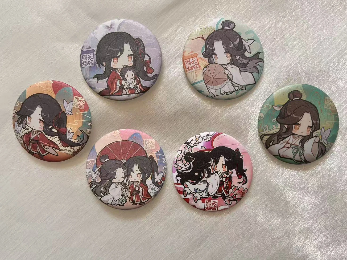Anime Tian Guan Ci Fu Heaven Officials Blessing Pins Cartoon Xie Lian Hua Cheng Kawaii Badges Friends Gifts Halloween Home Decor
