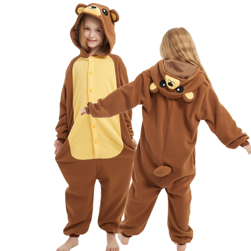 Kids Cute Cartoon Cosplay One Piece Pajamas Baby Animals Halloween Boys Girls Kigurumi Anime Pajamas