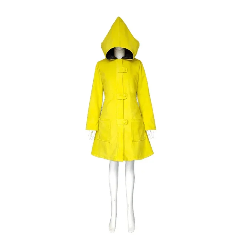 Little Nightmares ستة أزياء تنكرية معطف واق من المطر للأطفال البالغين معطف أصفر لحفلات الهالوين؛ 3,k8't،