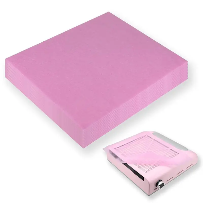 TFTP-فلتر مكنسة الغبار القابل للتصرف 300 قطعة من منظف الغبار، ورق فلتر بديل لمستلزمات تكنولوجيا الأظافر باللون الوردي