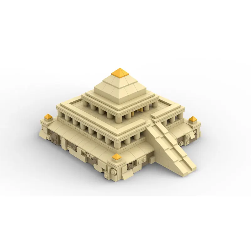 MOC اللبنات عرض الشارع سلسلة القرون الوسطى قلعة الهرم معبد لتقوم بها بنفسك نموذج الطوب لغز اللعب هدايا عيد الميلاد 841 قطعة #2