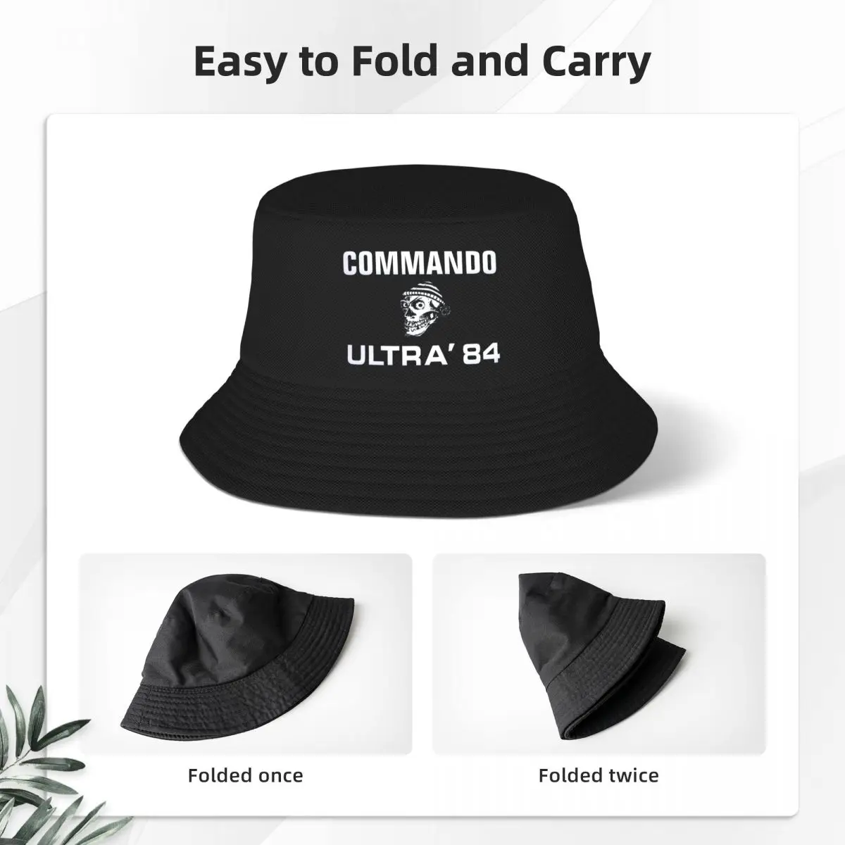 COMMANDO ULTRA 84 MARSEILLE ULTRAS FOOTBALLER FANS Bucket Hat Anti-UV Beach Sun Hat Baseball Fisherman Cap