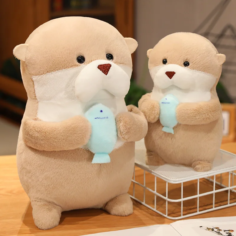 Kawaii Otter Knuffels Zachte Zee Otter Knuffels Knuffels Schattige Bruine Otter Pluche Pop Verjaardagscadeau