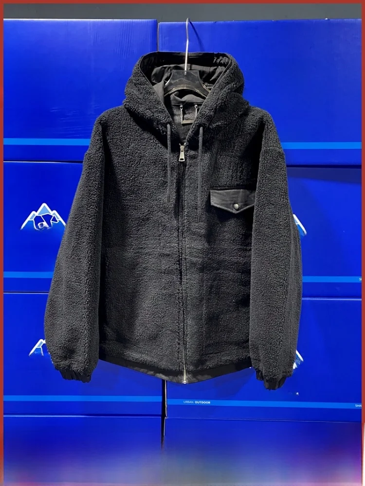 

Высококачественное мужское бархатное замшевое куртка из ягненка, зимнее новое поступление, тонкое пальто, теплое уличное пальто, повседневное свободное пальто на молнии