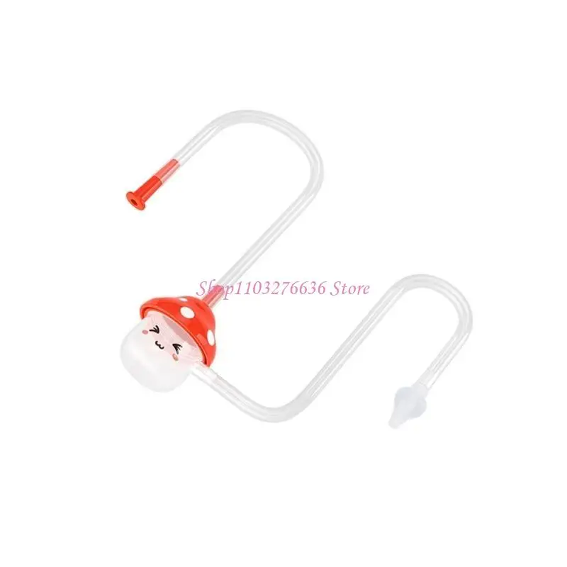 R6FD Mushroom Designs Baby Nasal Aspirator Soft Silicone Tip Infant Nose Cleaner for Gentle Newborns Nose Cleaning & Easy Grip