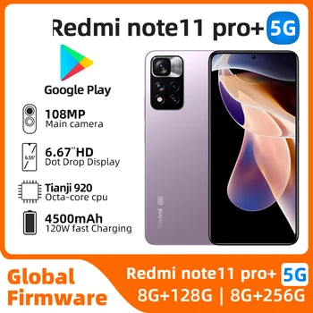 Xiaomi-teléfono inteligente redmi note 11 pro + plus, smartphone Original usado, Android 5G, desbloqueado, 6,6 pulgadas, 8GB de RAM, 256GB de ROM, todos los colores, en buen estado