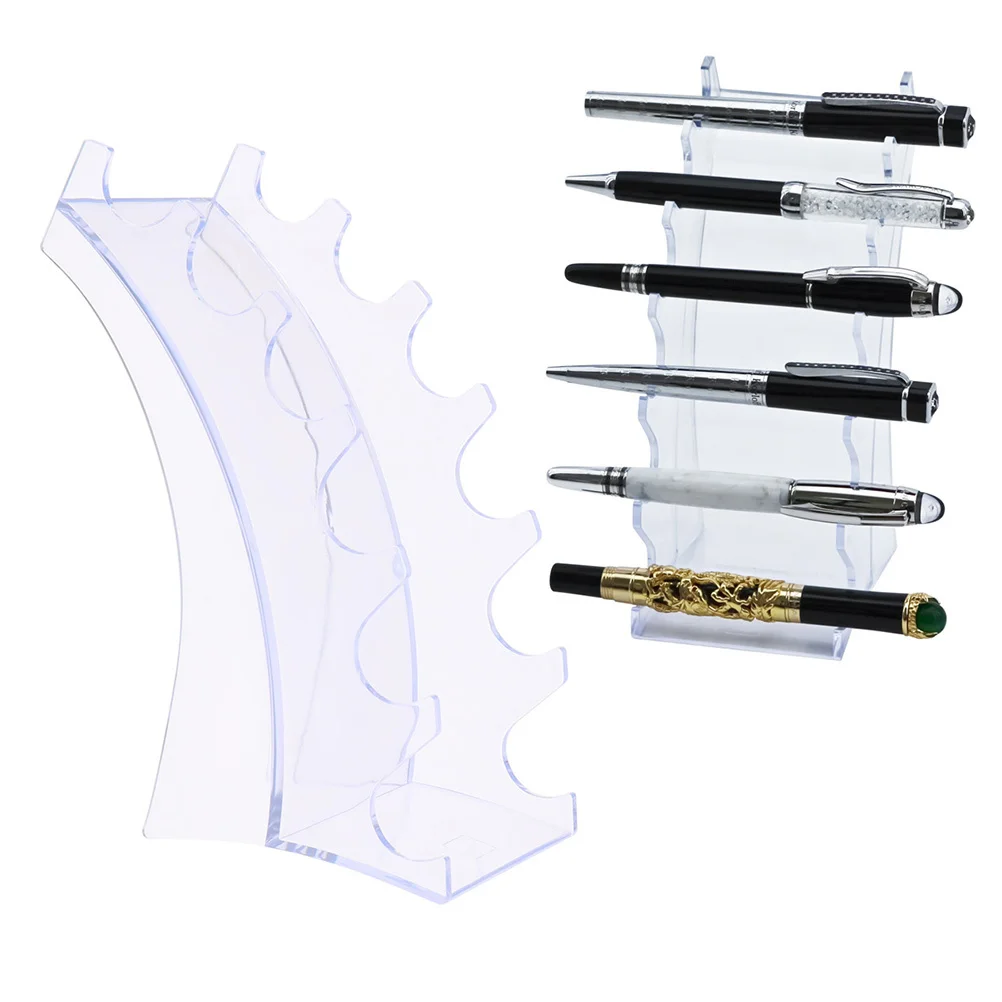 

2Pcs Display Shelf Transparent Pen Holder Large Capacity Makeup Brush Storage Stand Clear Desktop Organizer Acrylic Storage Rack