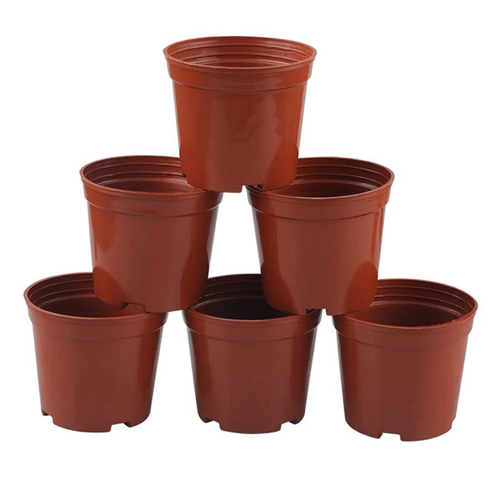 200Pcs 8.5CM Round Plastic Plant Pots Small Flower Pots For Plant Nursery Small Potted Plants-N37R