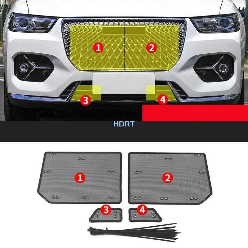 For Great Wall Haval H6 3th 2021+ Stainless Steel Car Insect Screening Mesh Front Grille Insert Net Style Protection Accessories