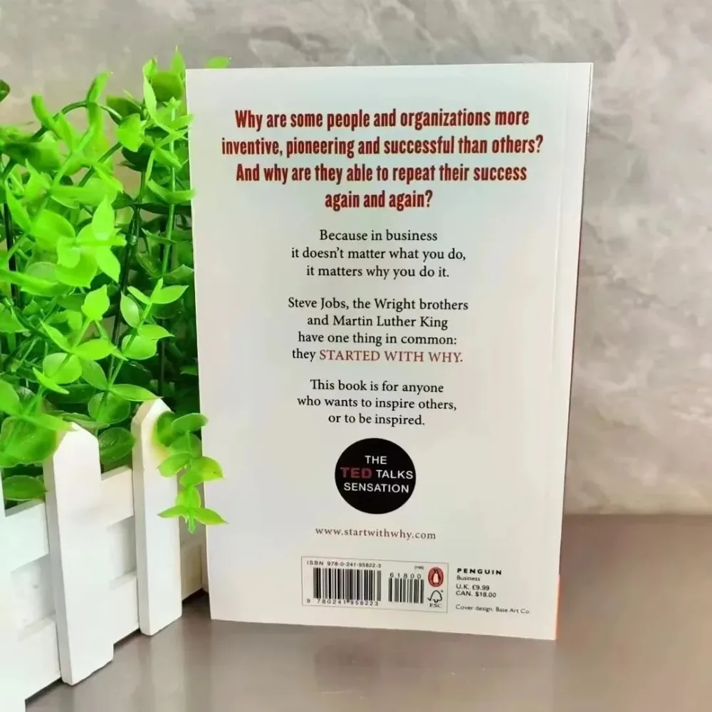 ابحث عن لماذا والبدء مع Why من Simon Sinek للإدارة التحفيزية والقيادة والأعمال التجارية والروايات الإنجليزية وغلاف عادي #4