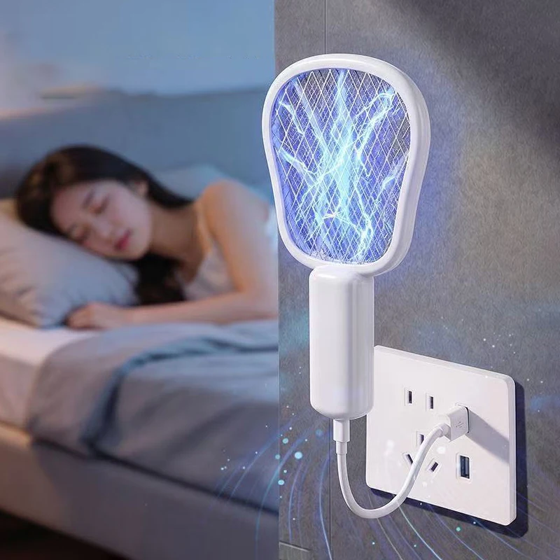 USB Electric Mosquito Swatter Mosquito Killer Outdoor 3-In-1 Powerful Mosquito Catcher For Home Use