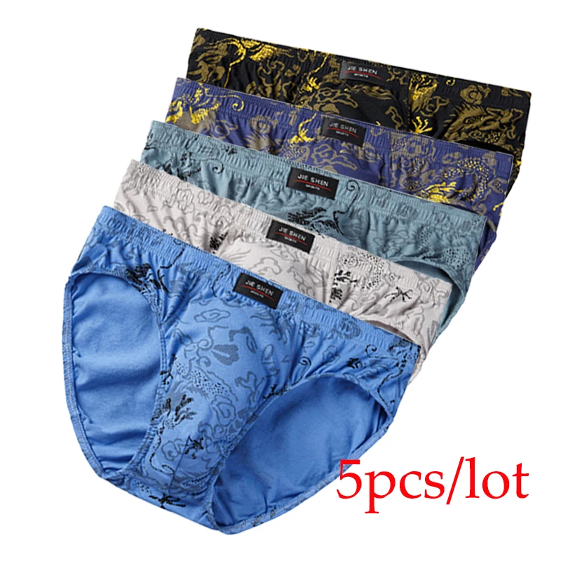 5pcs/Lot 7XL 100%Cotton Men Briefs Men\'s Underwear Male Briefs Underpants for Men Panties Mens Pant Men Shorts Comfort Pattern