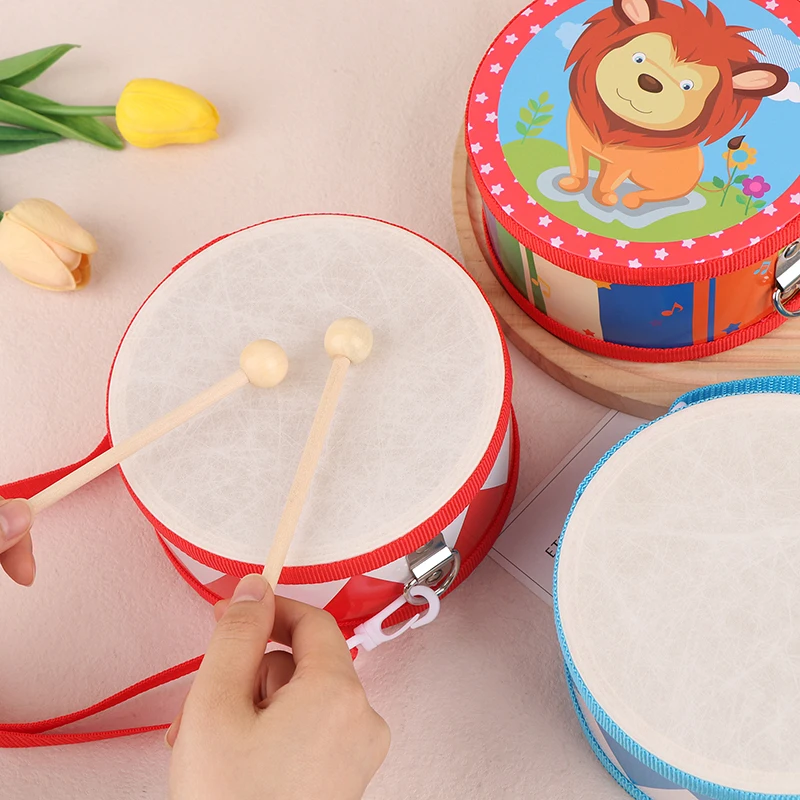 

。For Toddlers Develop Children's Rhythm Sense Kids Percussion Drum Wood Toy Set With Carry Strap Music Instrument Teaching Aids