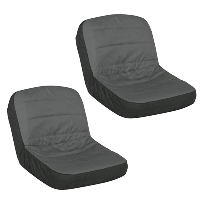 2Pack Universal Riding Lawn Mower Tractor Replacement Accessories Seats Cover Padded Comfort Pad Storage Pouch Medium Black