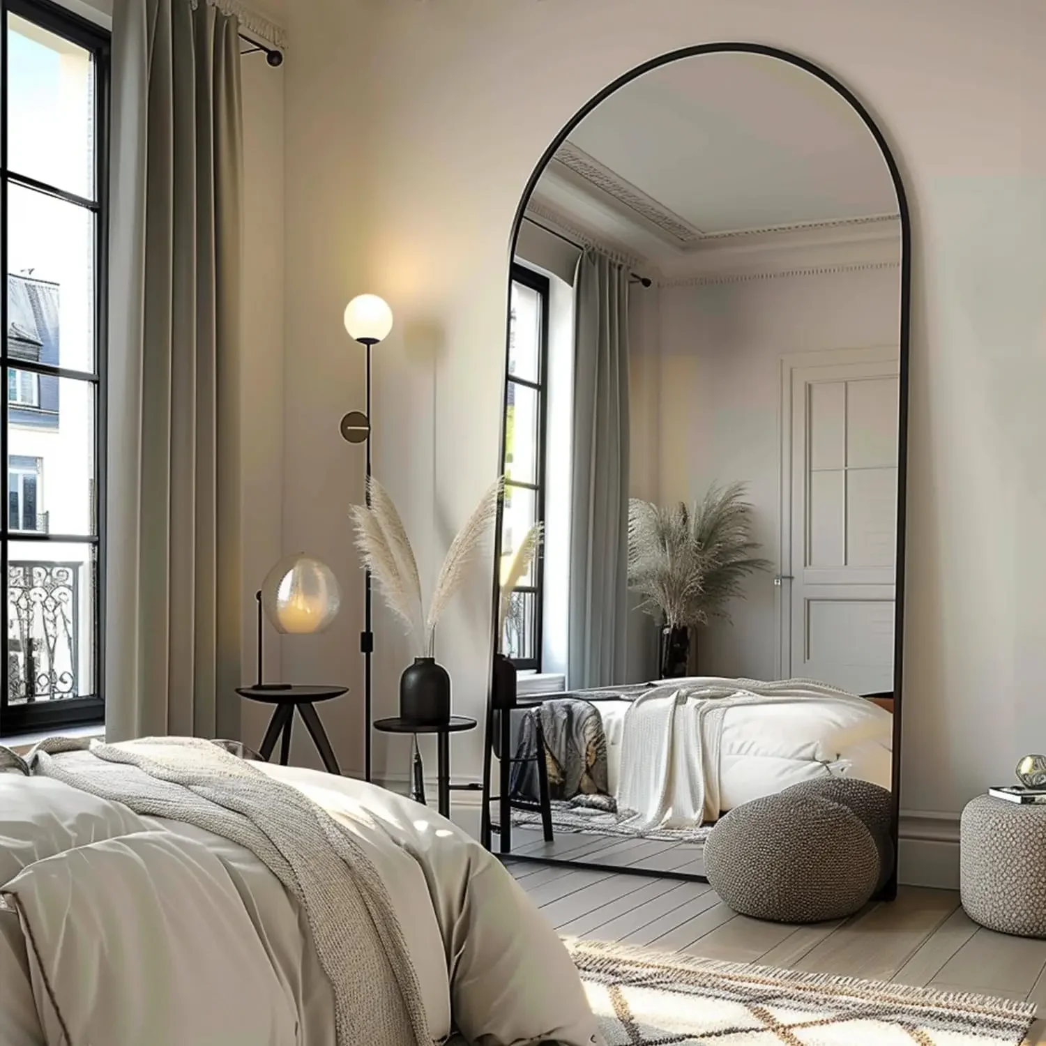 76''x34'' Full Length Mirror, Arched Floor Mirror with Stand, Full Body Mirror, Wall Mirror, Modern & Contemporary Ful