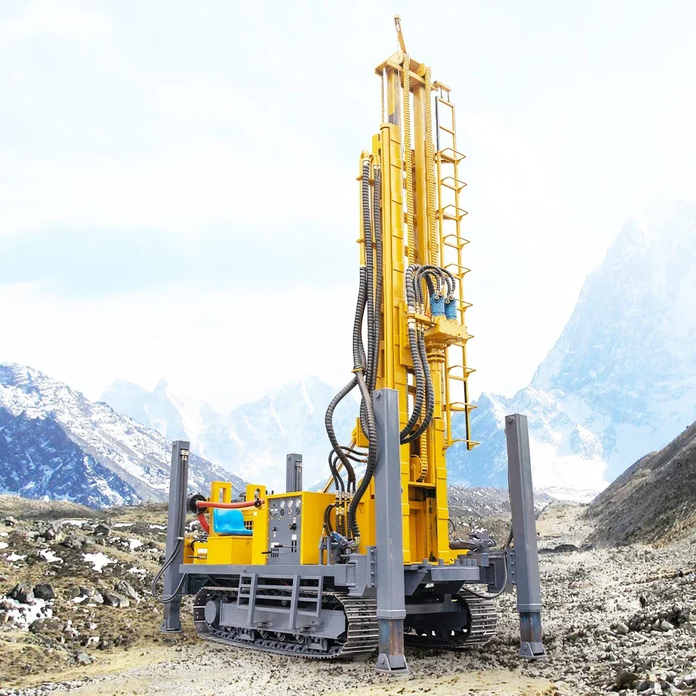 Équipement de forage monté sur chenilles de puits d'eau de plate-forme de forage de puits d'eau de 200m