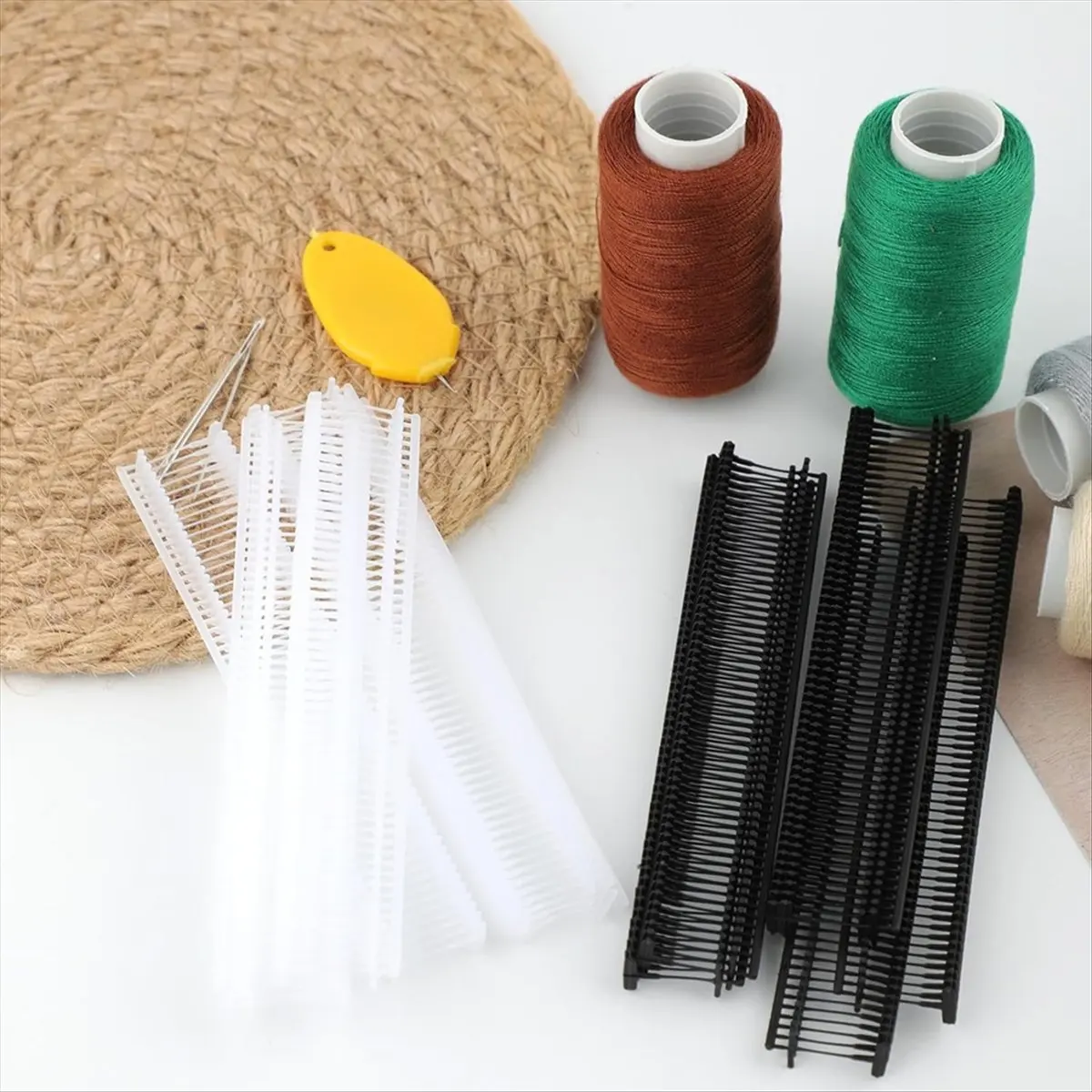 A75K Mini StitchGun Fasteners,2400Pcs Fixer TaggingGun Barbs Attachments with 5 Pcs Extra Fine Needles(Black/White, 0.4 Inch)