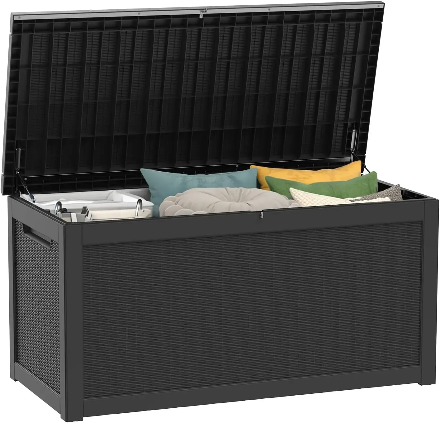 

Outdoor Storage Box 325GAL Waterproof Resin Deck Box,Pool Accessories Supplies，UV-Resistant Lockable Package Delivery Bin for Ga