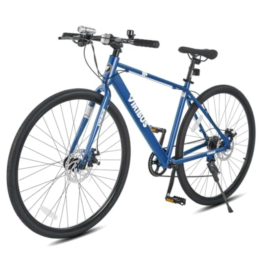 

Hybrid Bikes for commuting and urban riding, lightweight aluminum frame, matte black finish, 28 inch 700C wheels with 7-speed d