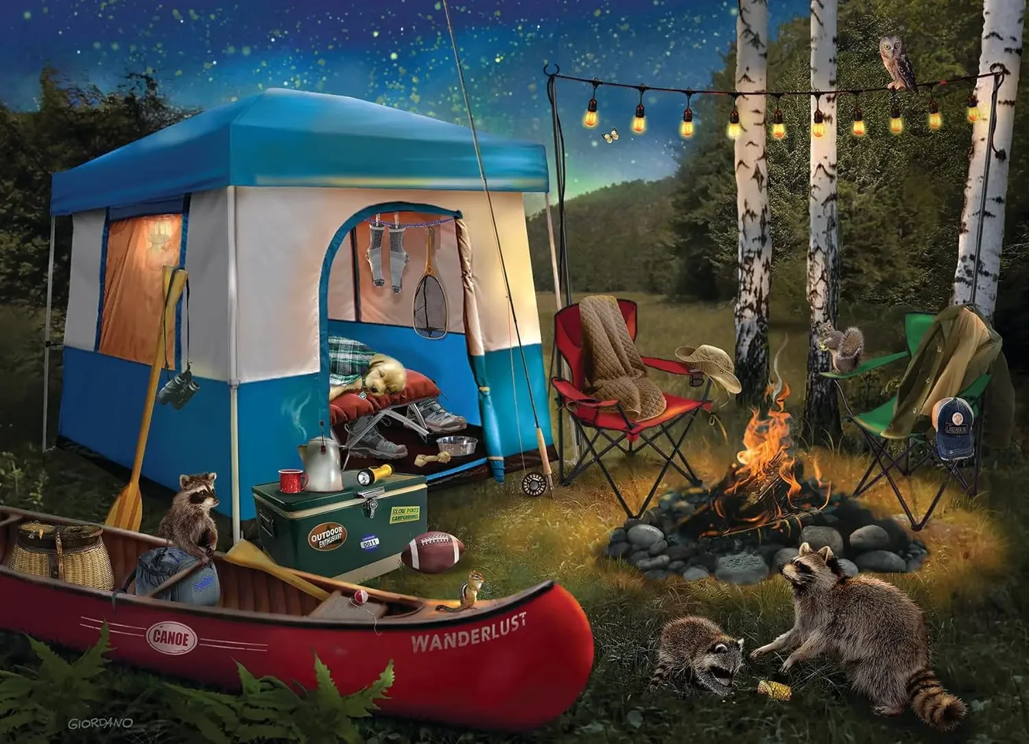 

1314/1000/520 шт. Пазлы для кемпинга, ночные пазлы для Gameroom, спальни, гостиной, сложные семейные игры для активного отдыха