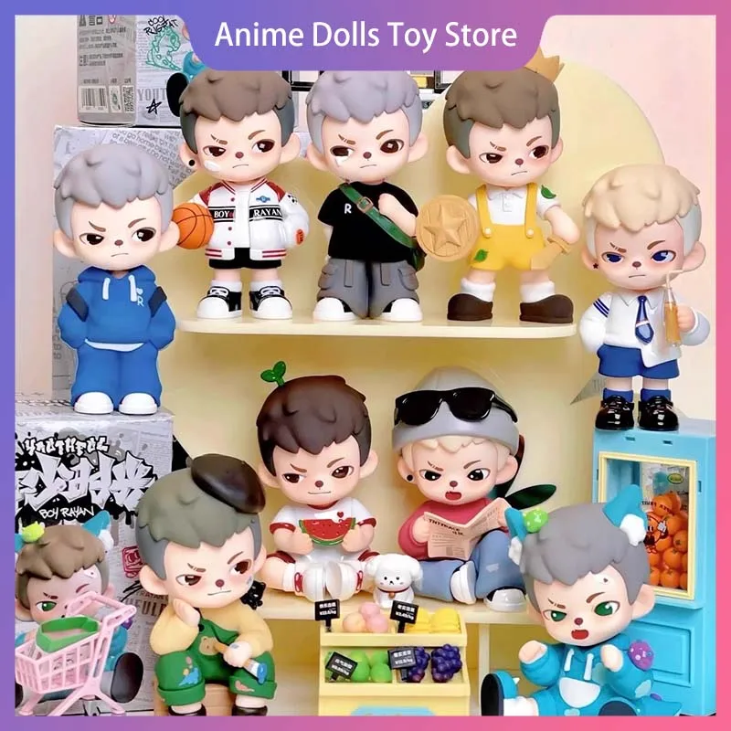 

Натуральная глухая коробка для мальчика, молодежные дни, милая мультяшная фигурка, кавайная модель, игрушка, настольный орнамент, коллекция, подарок