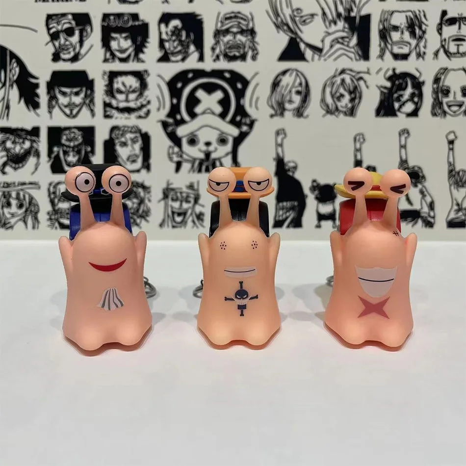 Juguetes de Anime One Piece Den Den Mushi, Figuras de Acción de Luffy, Sabo y Ace con Forma de Caracol, con Sonido y Grabación, Regalos