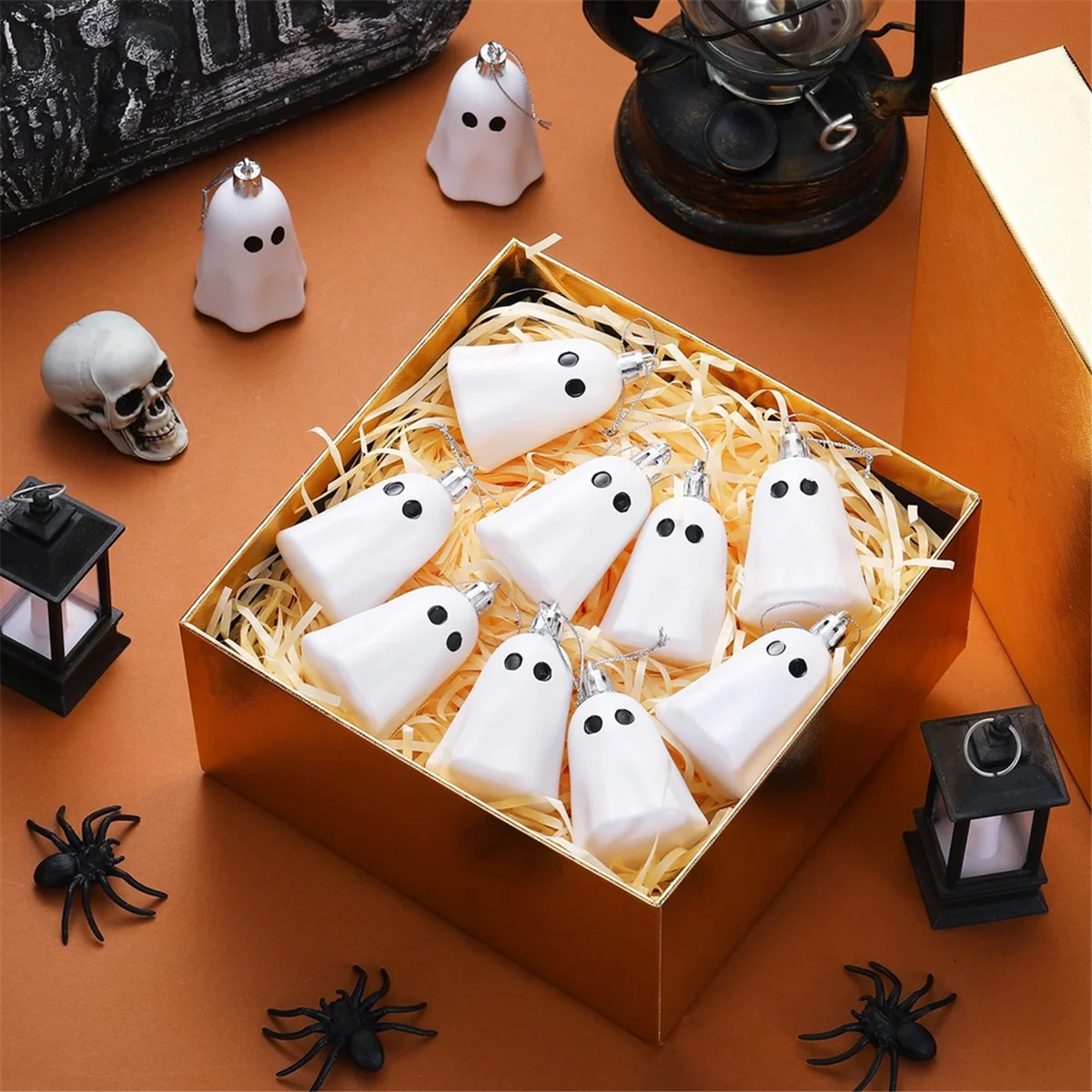 ABJY 6 pièces ornements fantômes mignons, décoration fantômes Halloween ornement fantôme effrayant pour jardin Patio pelouse cour maison voiture décor