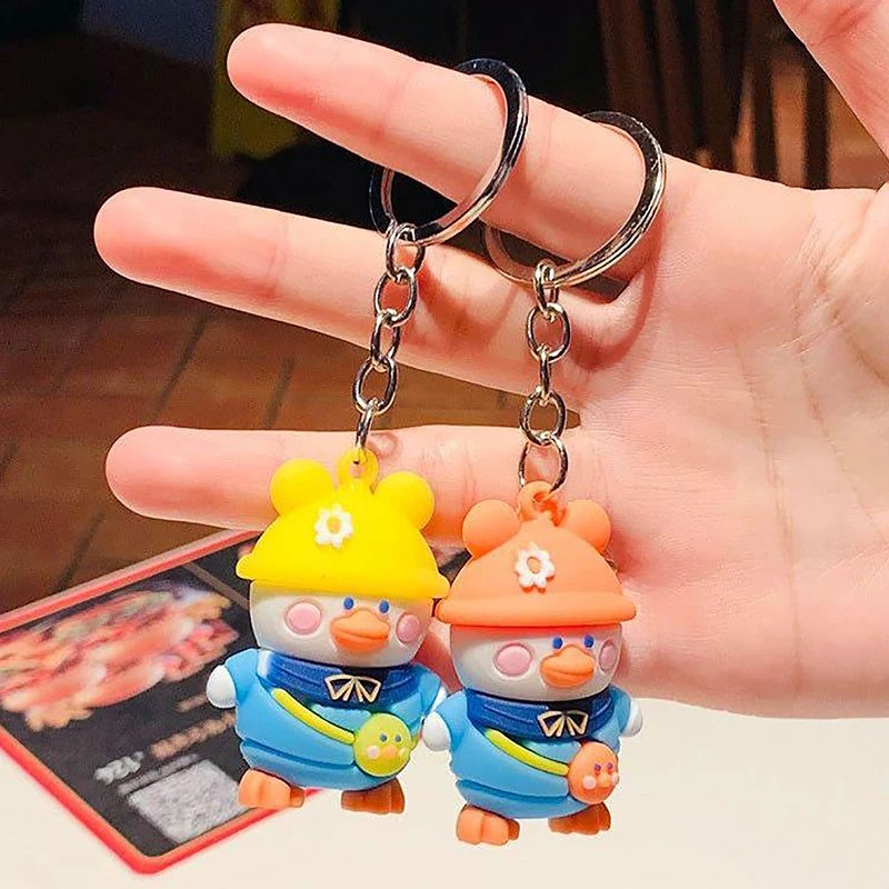 Creative Cartoon Cute Backpack Duck Keychain Pendant Shopping Bag Keychain Small Gift Car Pendant Decoration