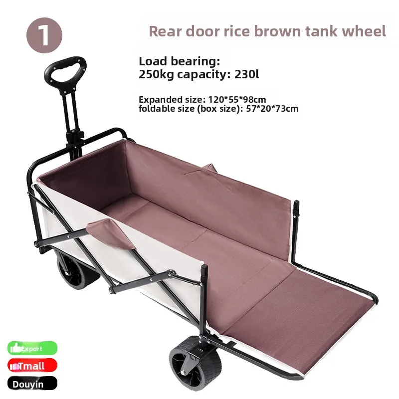 Wagon de Camping pliant robuste avec roues, chariot utilitaire d'extérieur Portable pour pique-nique de jardin de plage