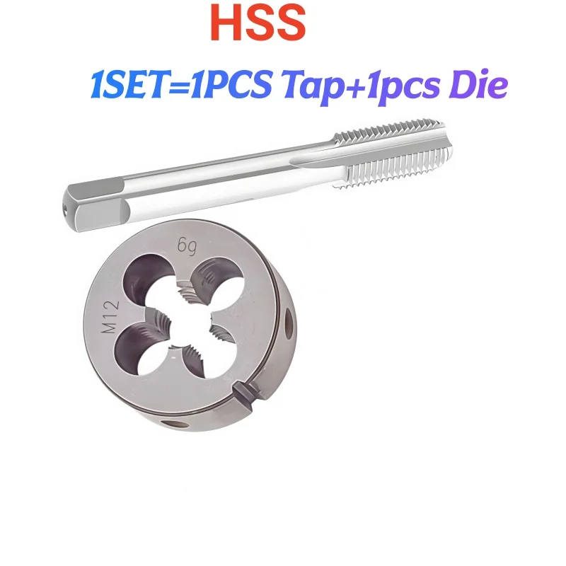 

HSS Metric Fine Thread Hand Tap round Die Set M17X1.5 M17X1.25 M17X1 M17X0.75 M17X0.5 Manual Dies Plug Taps Suitable for M17X2