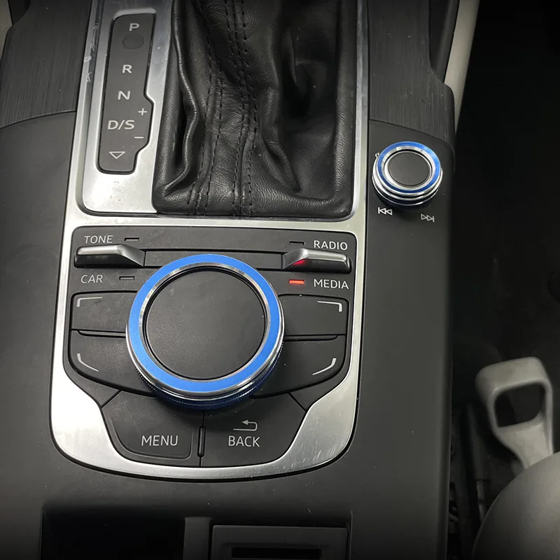 Auto Center Konsole Multimedia Knopf Schalter Rahmen Abdeckung Aufkleber Dekor Ring Trim Für Audi A3 8V S3 2014-2019 innen Zubehör – Detail 5