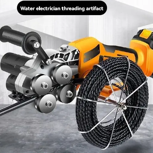 Electric Threading Machine Electrician Cable Cross Wire Pulling Tool Rechargeable Lithium Battery Wire Threading Machine
